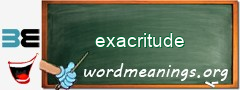 WordMeaning blackboard for exacritude